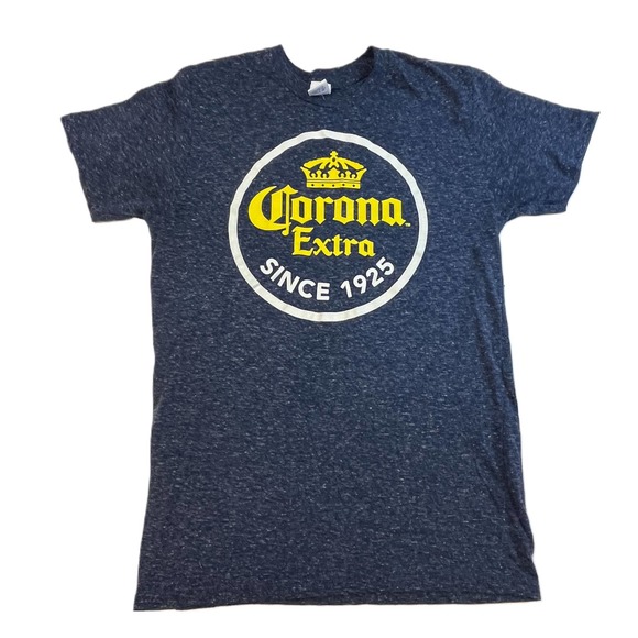 Corona Other - Corona Extra Graphic T Shirt Mens Size Small Heather Blue Polyester Linen Blend